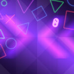 Wallpaper gaming concept with gamepad and graphic elements.